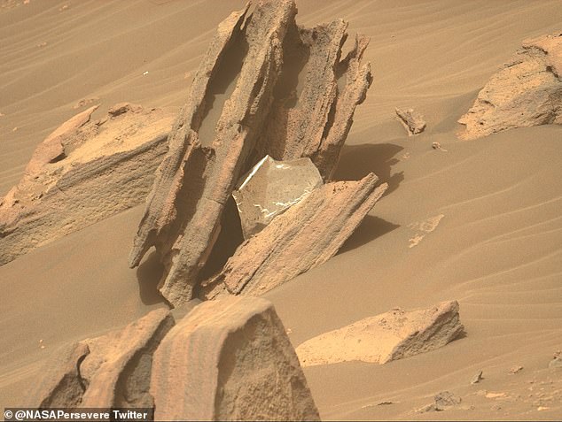 Perseverance rover captures photo of a discarded thermal blanket on Mars