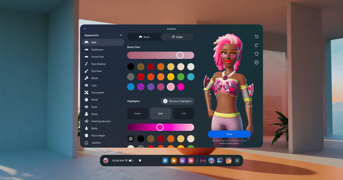 Meta is adding new customization options to its avatar creator