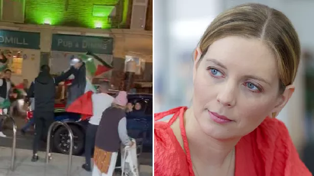 Rachel Riley fumes as she's confronted by lads celebrating terror attack on UK streets