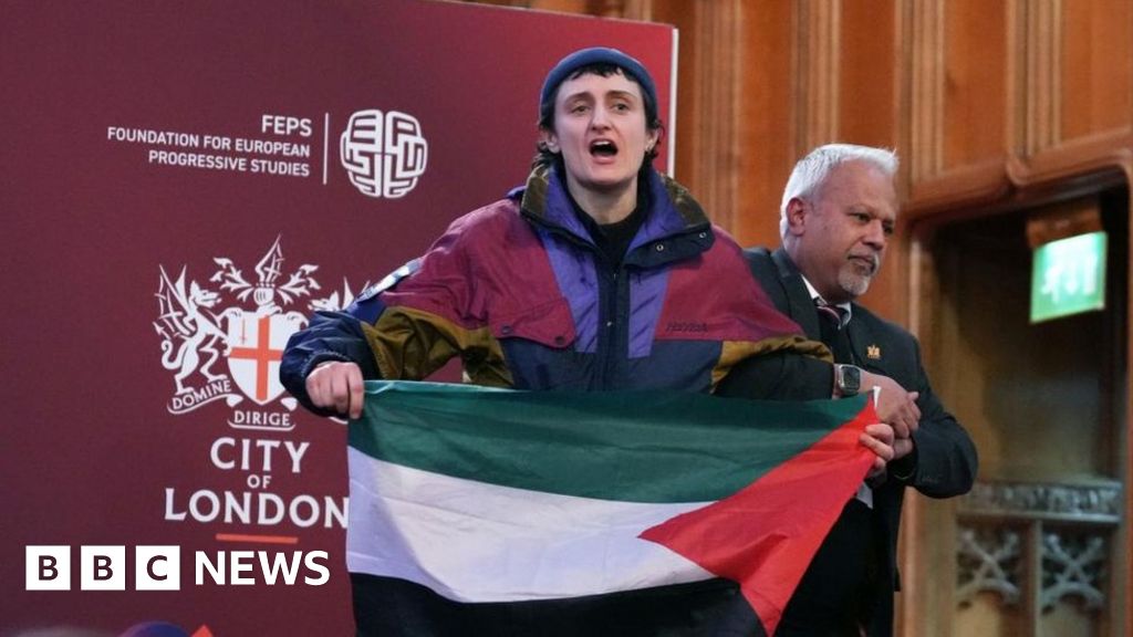 Pro-Palestinian supporters disrupt speech by David Lammy