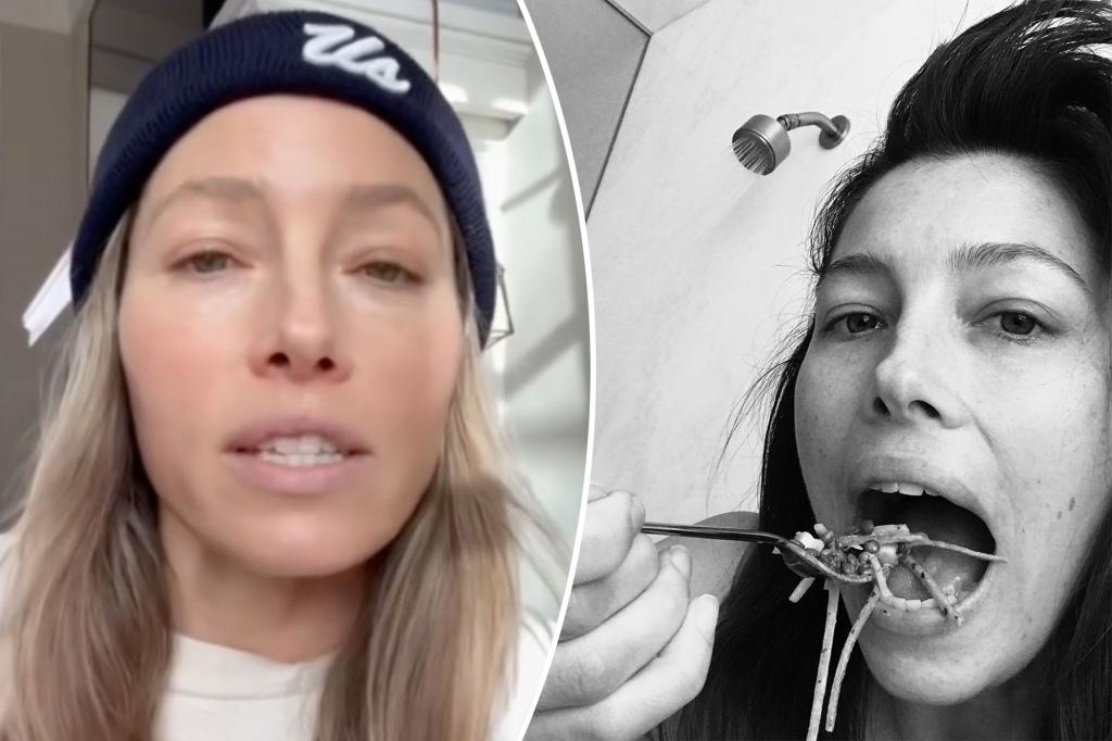 Jessica Biel shares her tricks for eating in the shower: It’s ‘deeply satisfying’