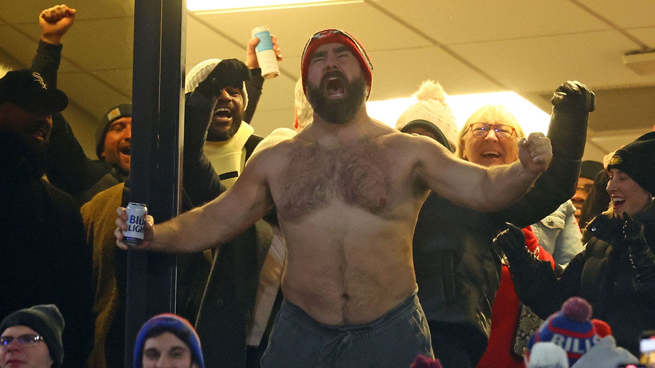 Kylie Kelce says husband’s viral shirtless celebration was powered by wanting the ‘full Bills’ experience’