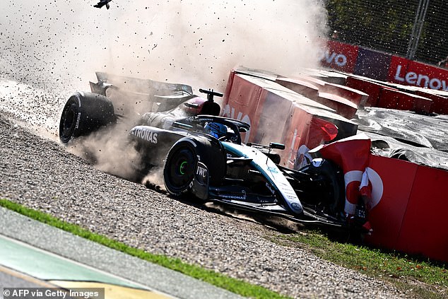Fernando Alonso handed 20-second penalty and demoted to eighth place for ‘potentially DANGEROUS driving’ after ‘unusual manoeuvre’ which led to George Russell crashing out of the Australian Grand Prix