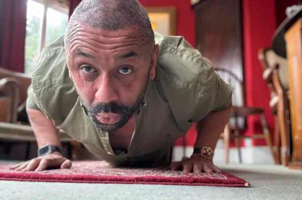 Home Secretary James Cleverly takes on push ups challenge after wife's breast cancer battle