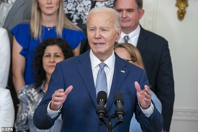 U.S. President Joe Biden makes awkward gaffe during Las Vegas Aces White House visit
