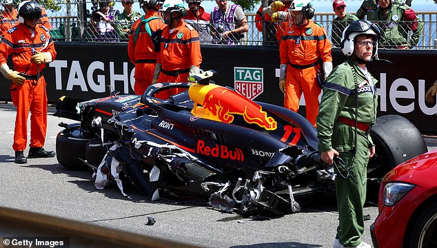 Revealed: Staggering seven-figure cost of Sergio Perez’s big Monaco Grand Prix crash, as extraordinary new angle emerges of the smash – and trackside photographers’ lucky escape