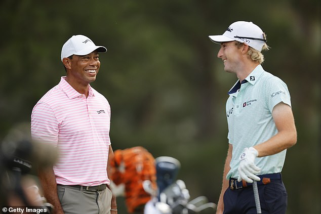 Tiger Woods begins with a birdie at the US Open in front of a packed crowd at Pinehurst – after outdriving playing partners 20 years younger than him!