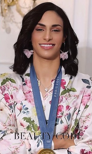 Olympic champion boxer Imane Khelif shows off a dramatic new feminine makeover after winning gold in Paris, where her failed gender tests sparked a huge row