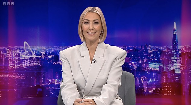 Smiling Kelly Cates makes lighthearted joke about being the third choice Match of the Day presenter as she hosts BBC show for the first time