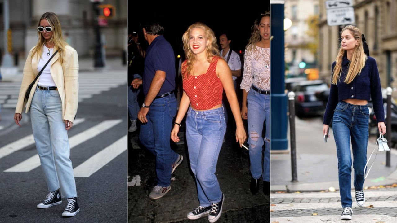 If You Wear Converse Sneakers This Fall, Pair Them With Cigarette Jeans Like ’90s Icons