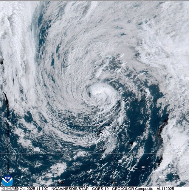 Storm Karen erupts in the Atlantic as more than ten million Americans are warned of hurricane-like conditions