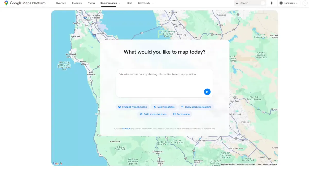 Google Maps releases new AI tools that let you create interactive projects