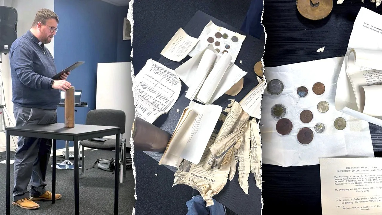 Fire reveals 1960s time capsule for community of St Mungo’s Church Scotland