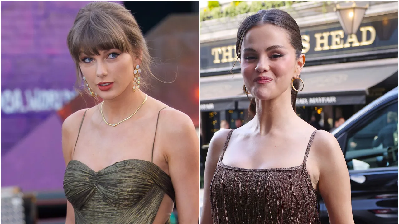 Taylor Swift and Selena Gomez Perfect the Metallic Wedding Guest Dress Formula