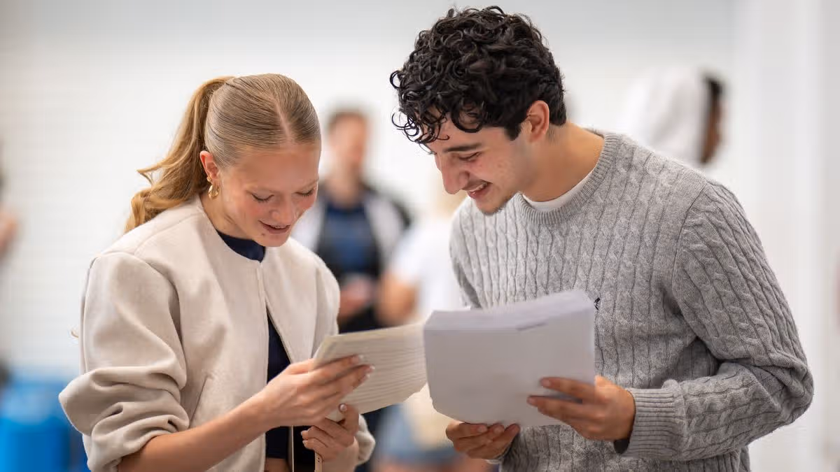 Thousands of students celebrate GCSE results day – but regional divide widens